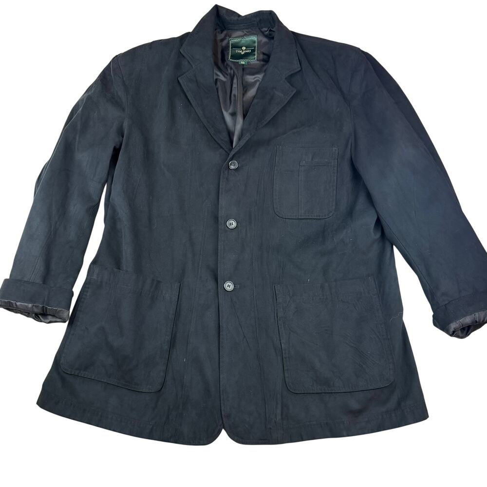 Tom James Black Blazer Sport Coat Jacket XXL Reg